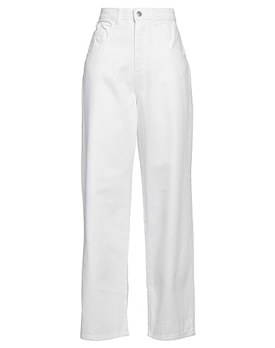 HINNOMINATE Denim trousers White 100% Cotton
