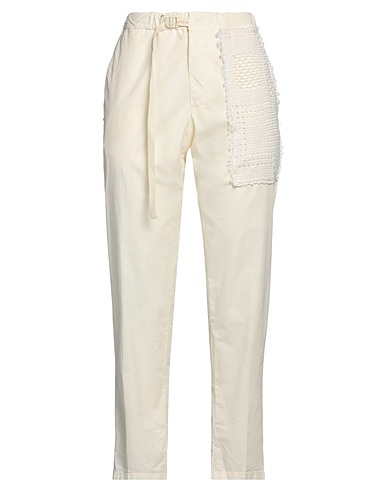 WHITE SAND Casual trouser Cream 97% Cotton, 3% Elastane