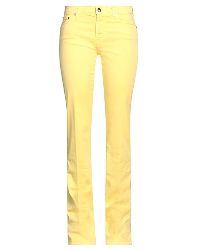 JACOB COHЁN Casual trouser Yellow 97% Cotton, 3% Elastane