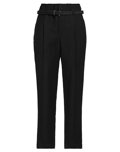 BRUNELLO CUCINELLI Casual pants Black 73% Viscose, 27% Linen