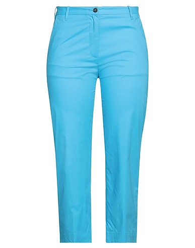 NINE IN THE MORNING Pantalone Azzurro 77% Cotone, 17% Seta, 6% Elastan
