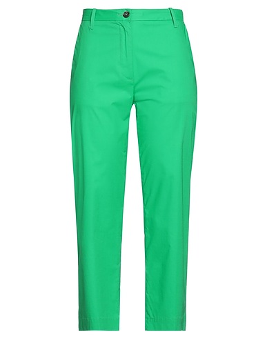 NINE IN THE MORNING Casual trouser Green 77% Cotton, 17% Silk, 6% Elastane