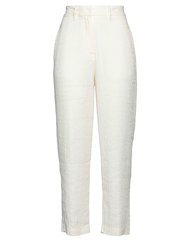 FORTE_FORTE Pantalon Ivoire 64% Lin, 32% Coton, 4% Acrylique