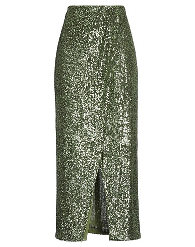 NENETTE Long skirt Green 100% Polyester, Elastane