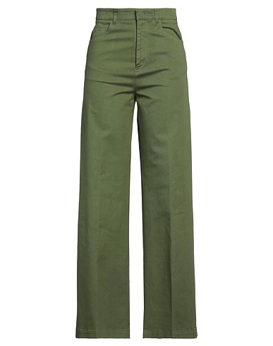QL2  QUELLEDUE Casual pants Green 98% Cotton, 2% Elastane