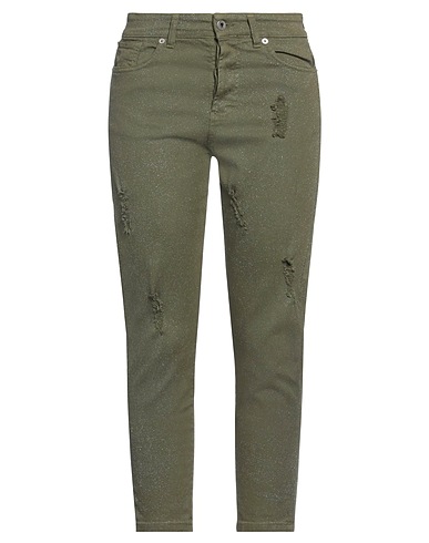 SOUVENIR Straight leg VERDE MILITARE 99% Cotton, 1% Elastane