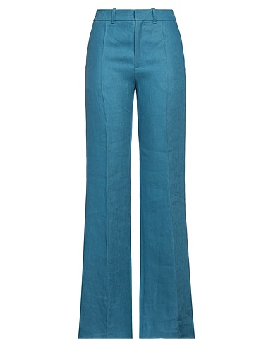 CHLOÉ Casual pants Azure 97% Linen, 3% Cotton