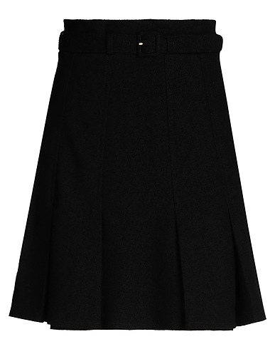 PATOU Mini skirt Black 34% Cotton, 23% Synthetic fibers, 21% Viscose, 20% Linen, 2% Elastane