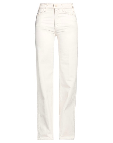 MOTHER Denim trousers Beige 98% Cotton, 2% Elastane