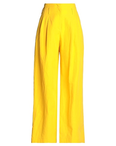 ULLA JOHNSON Pantalone Giallo 53% Cotone, 45% Lino, 2% Seta