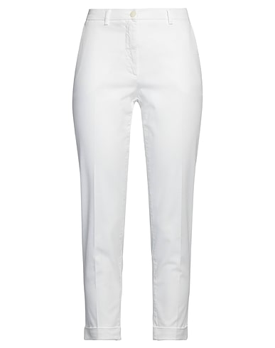 19.70 NINETEEN SEVENTY Casual pants White 98% Cotton, 2% Elastane