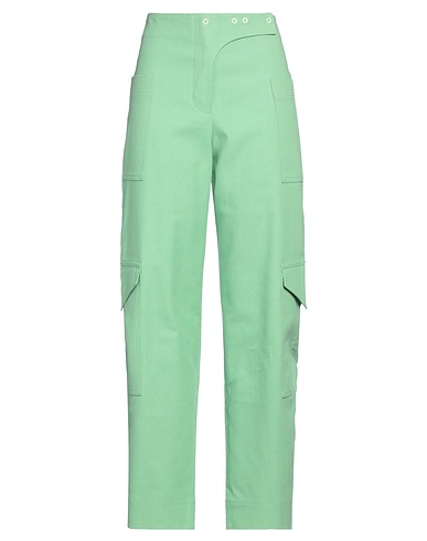 GANNI Casual pants Light green 100% Organic cotton