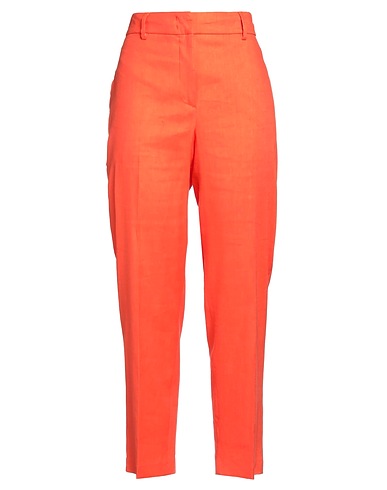 SEVENTY VENEZIA Casual trouser Orange 64% Linen, 35% Cotton, 1% Elastane