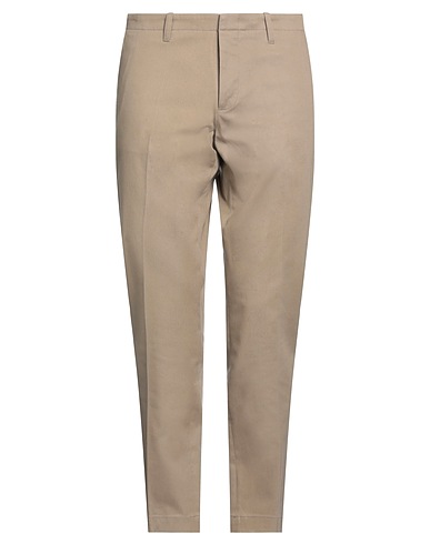 PAOLO PECORA Casual pants Taupe 97% Cotton, 3% Elastane