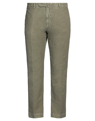 SANTANIELLO Pantalone Verde militare 69% Cotone, 31% Lino