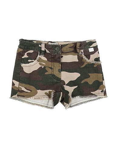 IL GUFO Shorts & Bermuda Military green 68% Cotton, 30% Linen, 2% Elastane