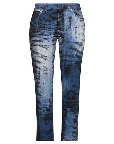 JUST CAVALLI Denim pants Blue 98% Cotton, 2% Elastane, Bovine leather