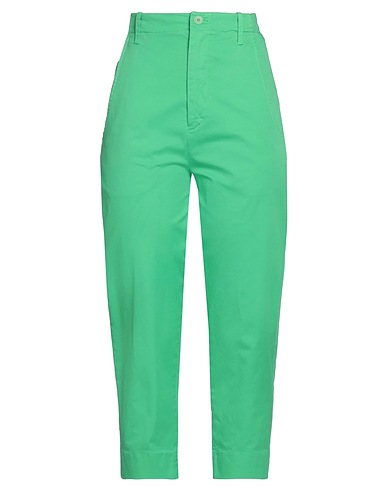 VIRNA DRÒ Pantaloni jeans Verde 98% Cotone, 2% Elastan