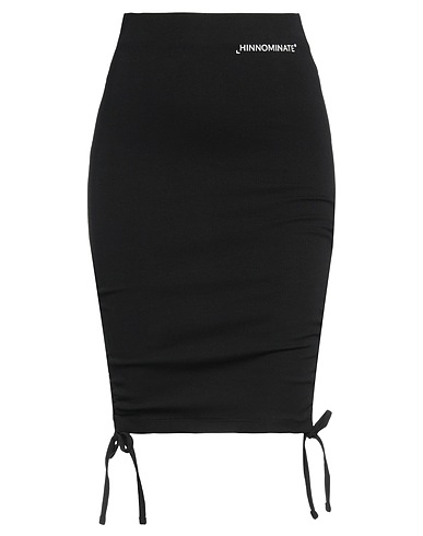 HINNOMINATE Midi skirt Black 97% Cotton, 3% Elastane