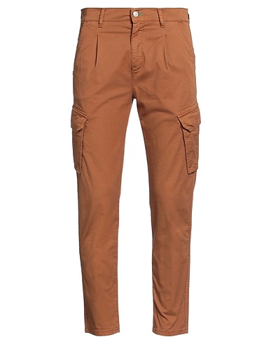 GREY DANIELE ALESSANDRINI Cargo Brown 98% Cotton, 2% Elastane