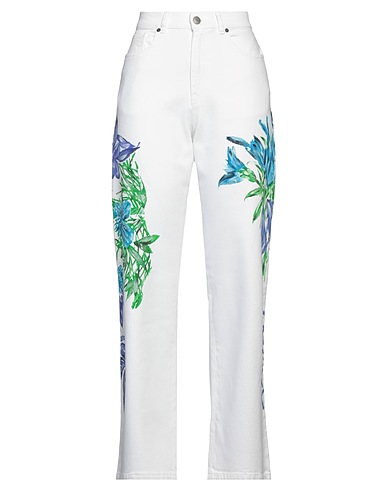 P.A.R.O.S.H. Denim trousers White 99% Cotton, 1% Elastane