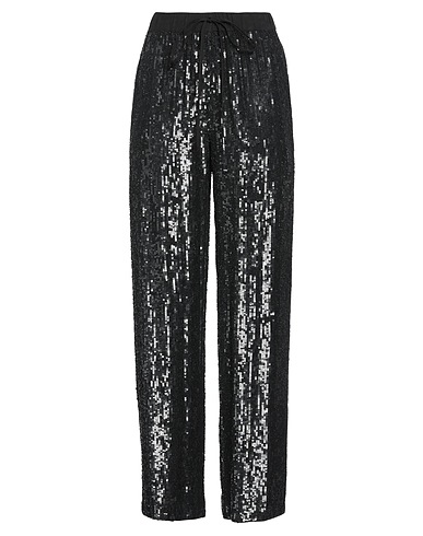 P.A.R.O.S.H. Casual pants Black 100% Viscose, PVC - Polyvinyl chloride