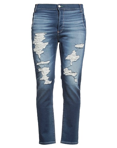GREY DANIELE ALESSANDRINI 5-pocket Blue 98% Cotton, 2% Elastane