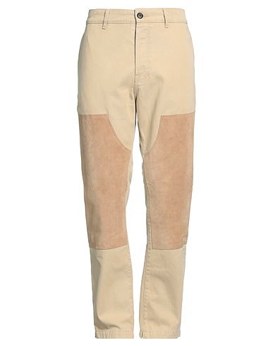 BTFL Casual pants Beige 100% Cotton, Leather