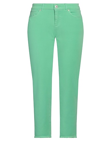 SEDUCTIVE Denim trousers Light green 53% Cotton, 34% Lyocell, 7% Polyester, 6% Elastane