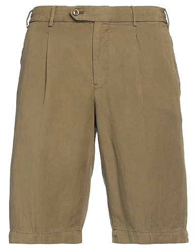 PT Torino Shorts & Bermudas Militärgrün 61% Lyocell, 22% Leinen, 17% Baumwolle