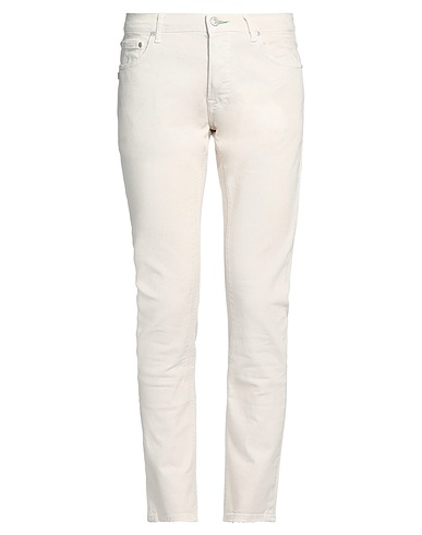 GREY DANIELE ALESSANDRINI Casual trouser Cream 97% Cotton, 3% Elastane