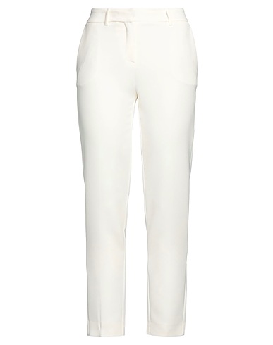 SIMONA CORSELLINI Casual pants Ivory 94% Polyester, 6% Elastane