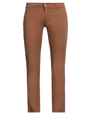 GREY DANIELE ALESSANDRINI Casual trouser Brown 98% Cotton, 2% Elastane