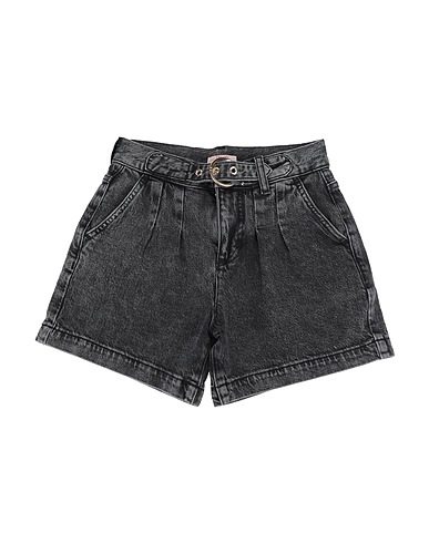 LIU •JO Denim shorts Black 99% Cotton, 1% Elastane