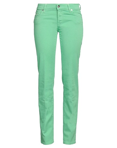 JACOB COHЁN Denim trousers Green 98% Cotton, 2% Elastane