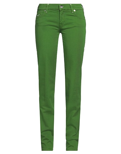JACOB COHЁN Denim trousers Green 98% Cotton, 2% Elastane