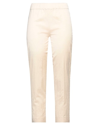 D.EXTERIOR Casual trouser Ivory 65% Viscose, 33% Cotton, 2% Elastane