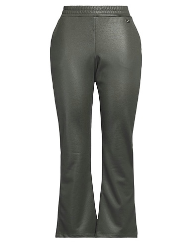 PAOLA T. Casual trouser Dark green 70% Polyester, 30% Cotton
