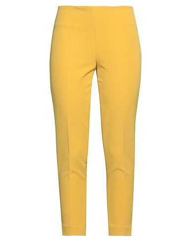 CECILIA HANSEL Casual trouser Yellow 88% Polyester, 12% Elastane