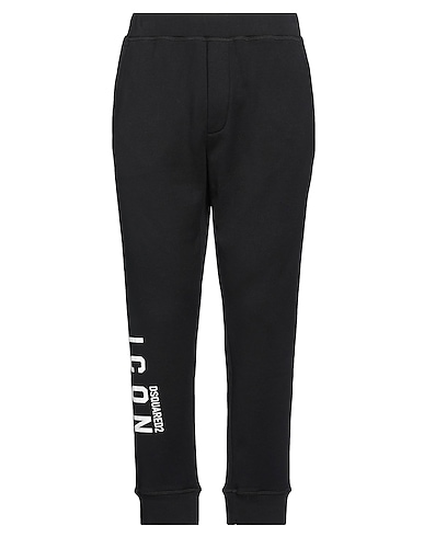 DSQUARED2 캐주얼 바지 ICON 블랙 100% 코튼, 엘라스테인