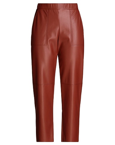 MAX&Co. Casual trouser Brown 100% Polyester, Polyurethane coated