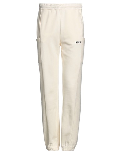 MSGM Casual trouser Cream 100% Organic cotton