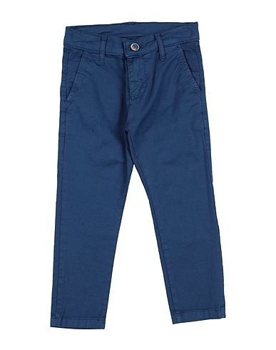 BIKKEMBERGS Casual trouser Navy blue 97% Cotton, 3% Elastane