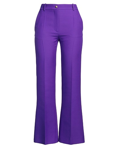 VALENTINO GARAVANI BOTTOMWEAR Purple 65% Virgin Wool, 35% Silk