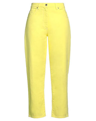 MSGM Denim pants Pastel yellow 100% Cotton