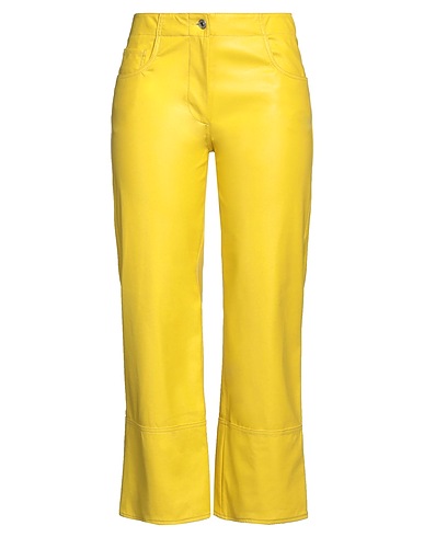 MSGM Casual pants Pastel yellow 97% Polyester, 3% Elastane