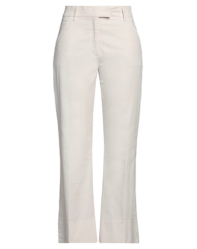 TRUE ROYAL Casual trouser Ivory 97% Cotton, 3% Elastane