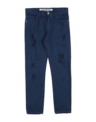 BIKKEMBERGS Casual trouser Navy blue 97% Cotton, 3% Elastane