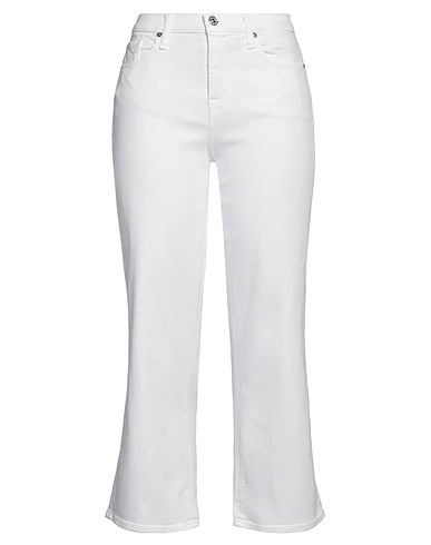 7 FOR ALL MANKIND Denim pants White 81% Cotton, 11% Lyocell, 6% Elastomultiester, 2% Elastane