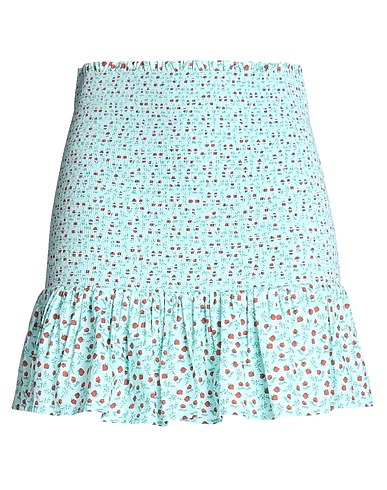 LES COYOTES DE PARIS Mini skirt Turquoise 100% Organic cotton